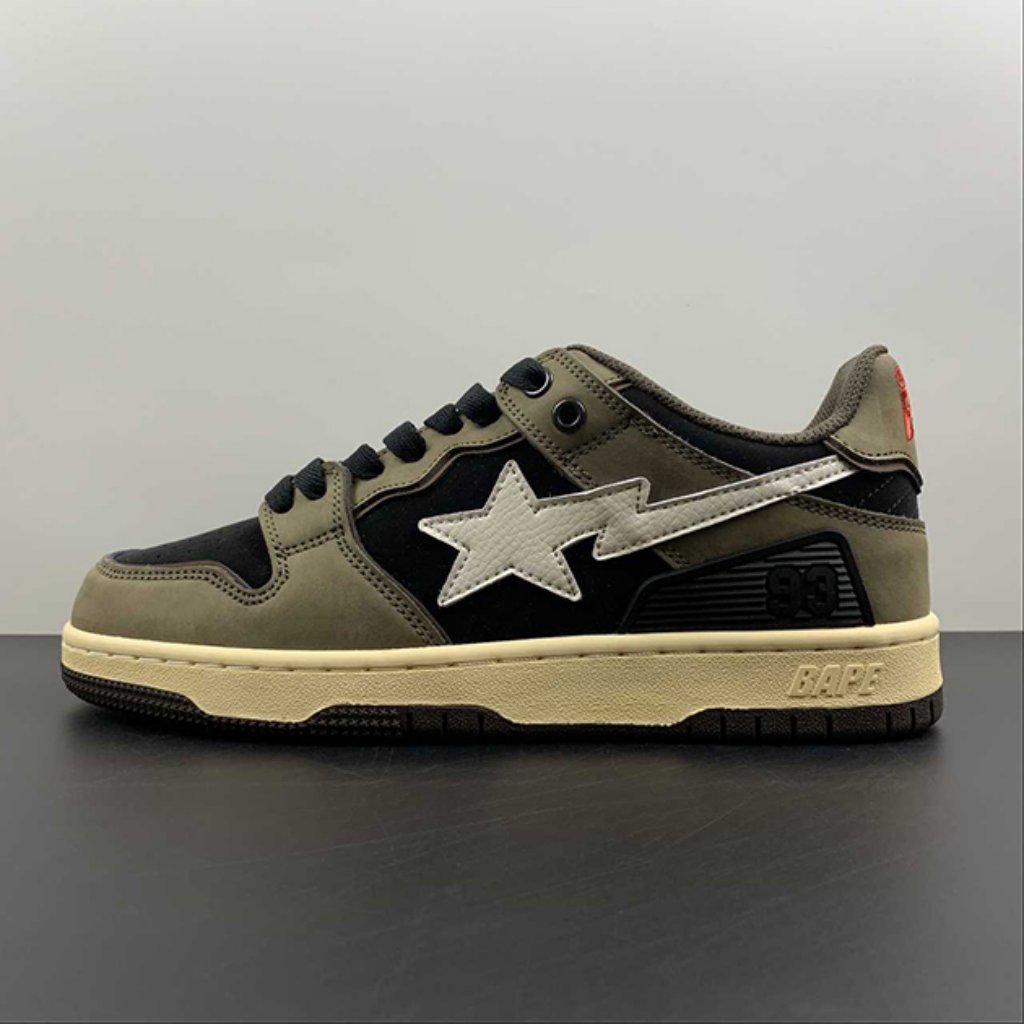Bape Sta Low Unisex Armygreen Unisex Shoes